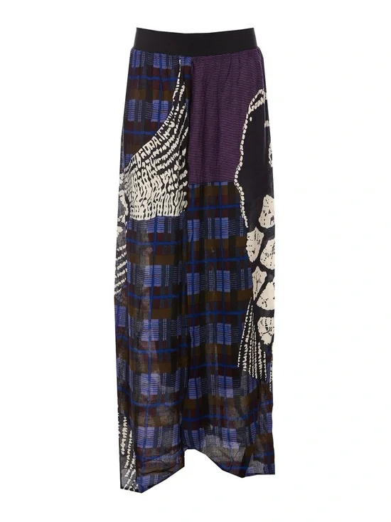 Mes Demoiselles Paris Blue, Purple & Black Wide-Leg Palazzo Pants - Picture 10 of 11